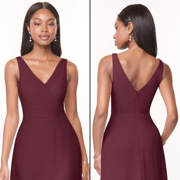NWT Azazie Nala Cabernet Bridesmaid Dress Cocktail Gown Wedding Guest Burgundy - Picture 3 of 7